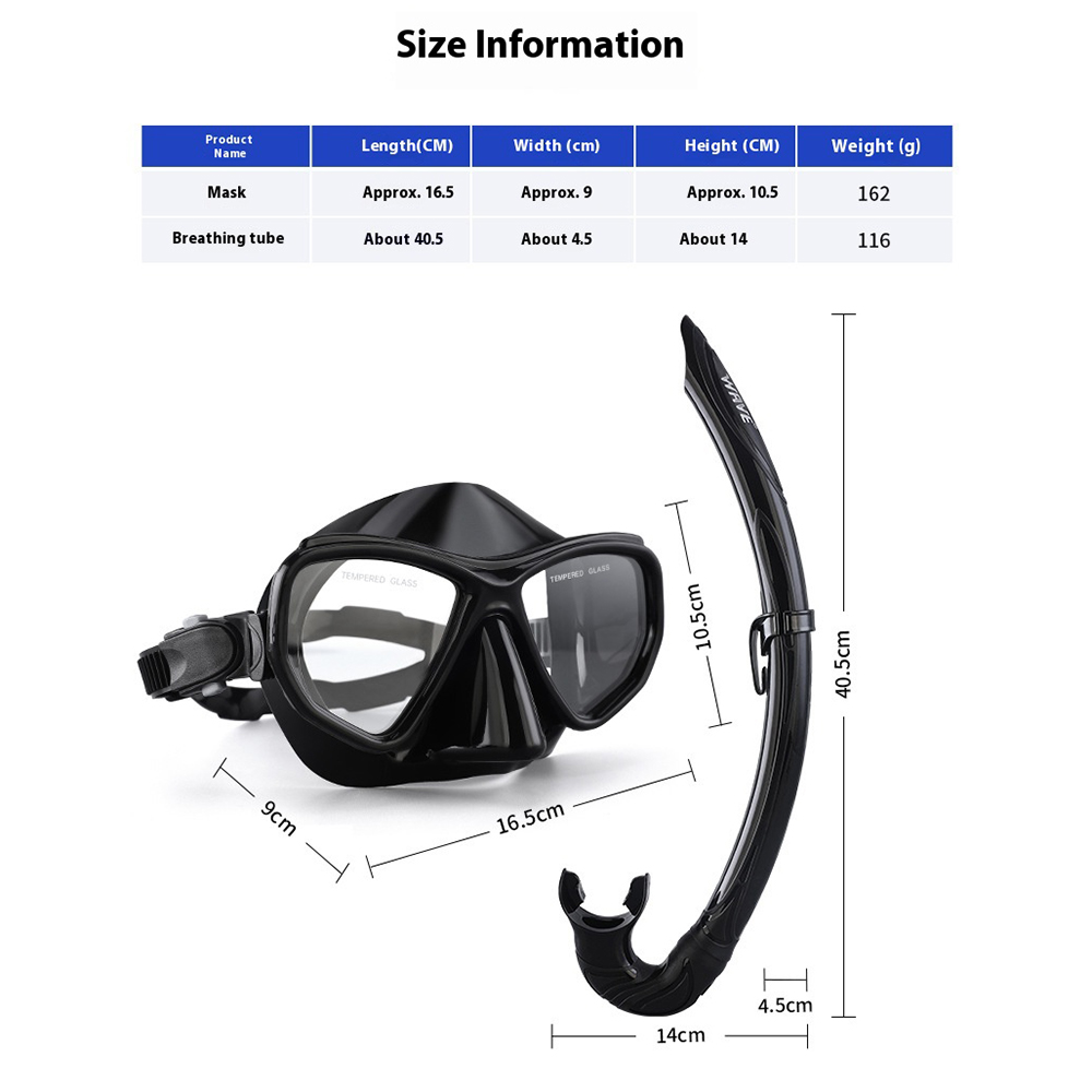 WAVE Kwaliteit Snorkelglas Bri - Freediving Mask Set recensie en prijs